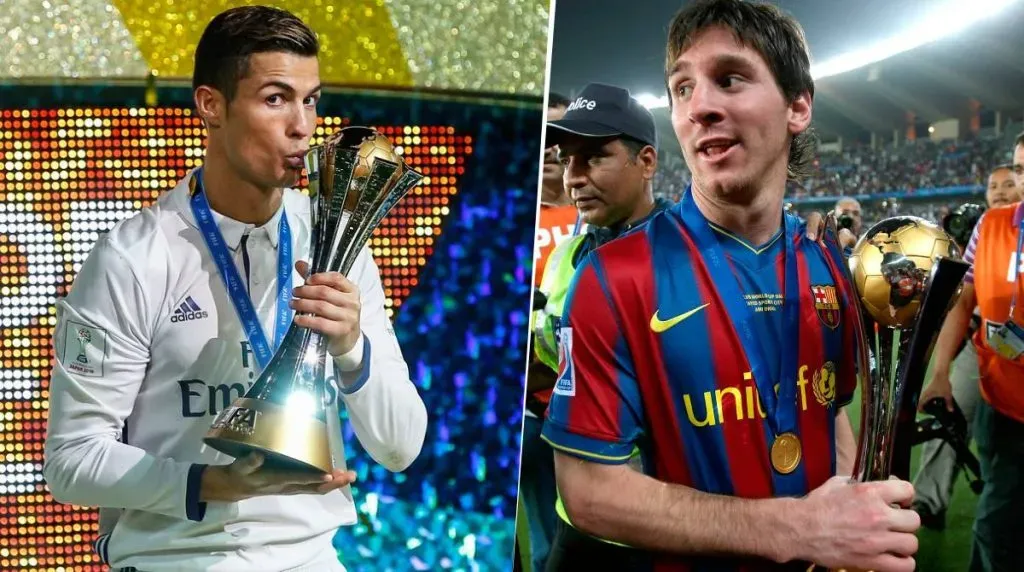 Cristiano Ronaldo y Lionel Messi, ambos campeones del Mundial de Clubes de la FIFA.