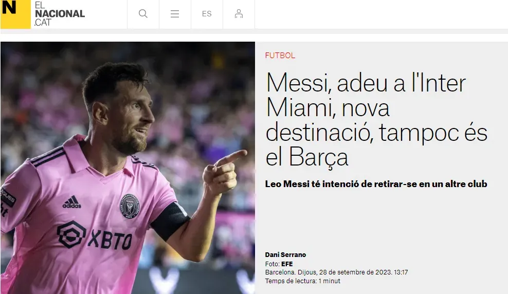 Foto: Messi no se retiraría en Inter Miami (https://www.elnacional.cat/)