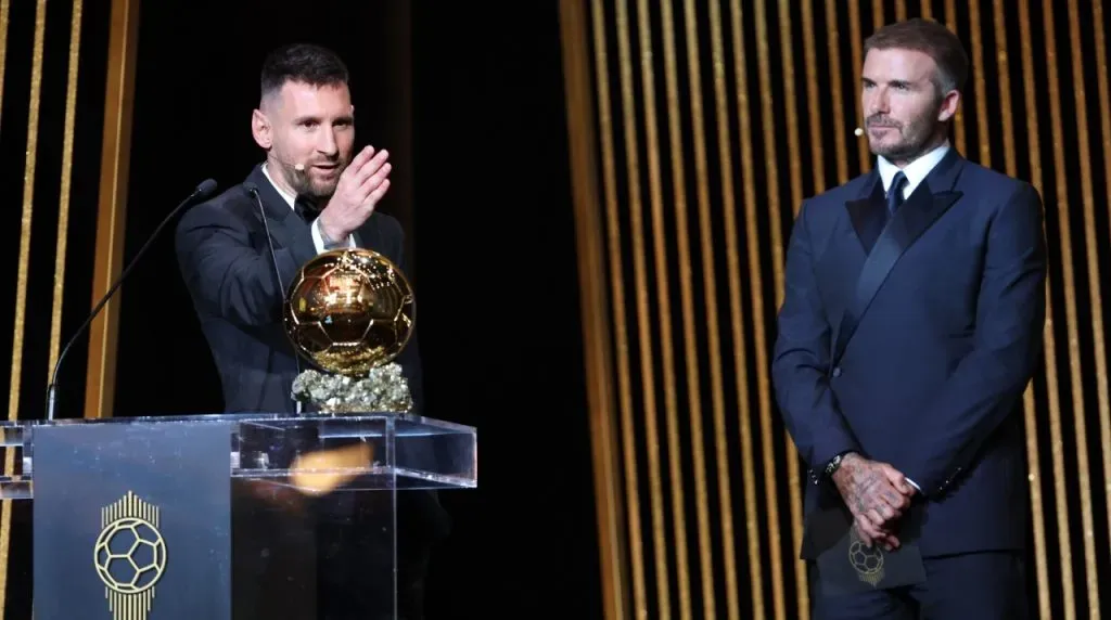 Lionel Messi y David Beckham en la gala del Balón de Oro 2023. (Foto: Getty Images)