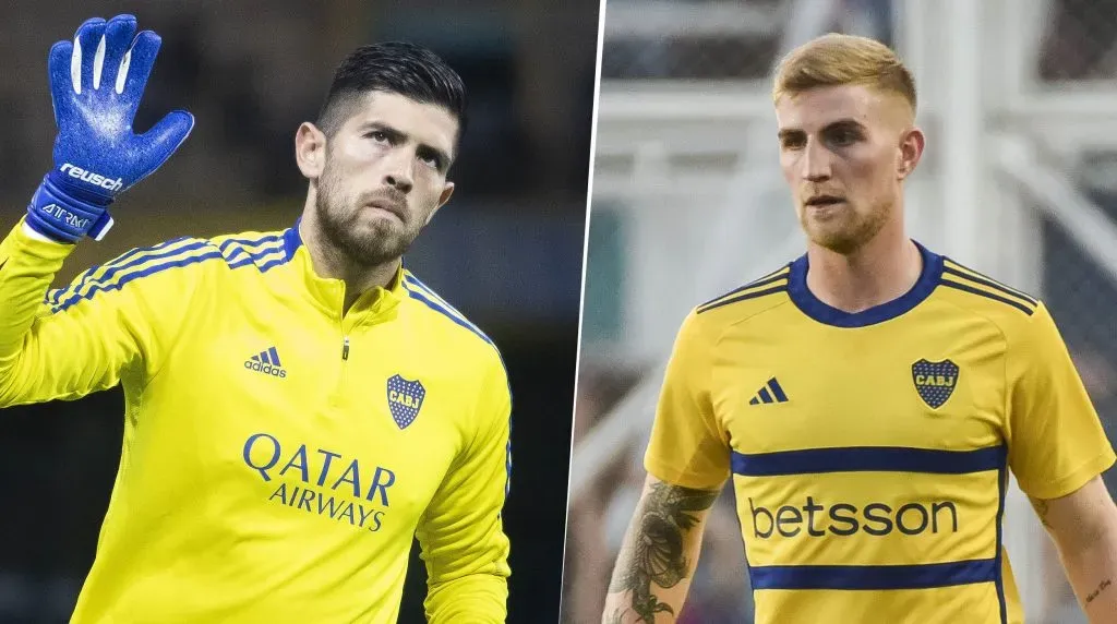 Agustín Rossi y Nicolás Valentini, en Boca. (Imago)