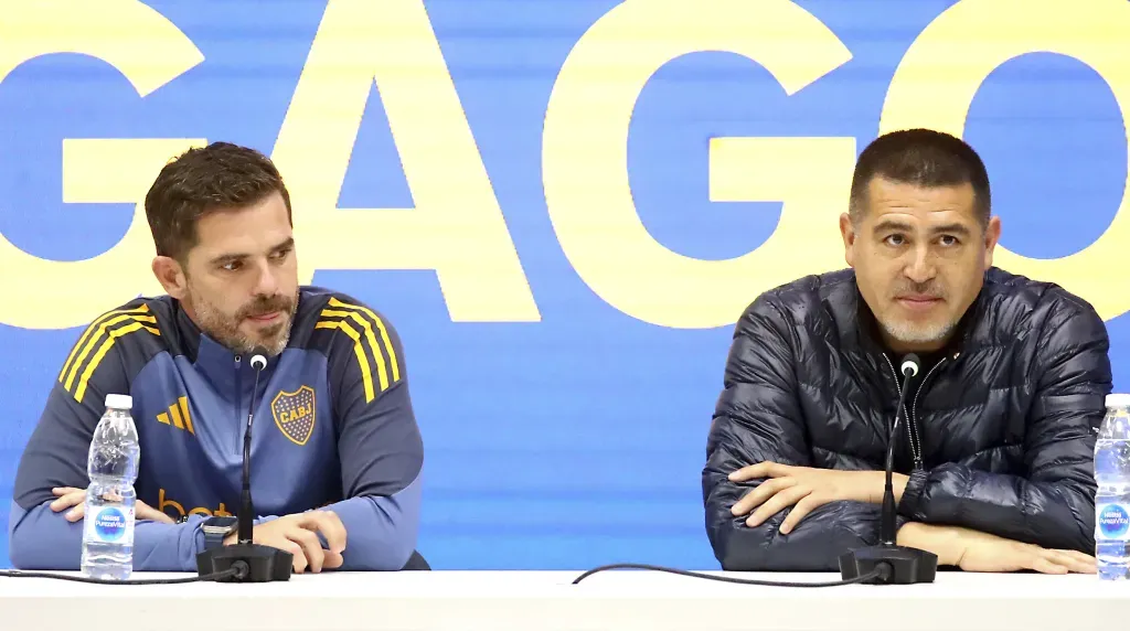 Fernando Gago y Juan Román Riquelme en Boca (Getty Images)