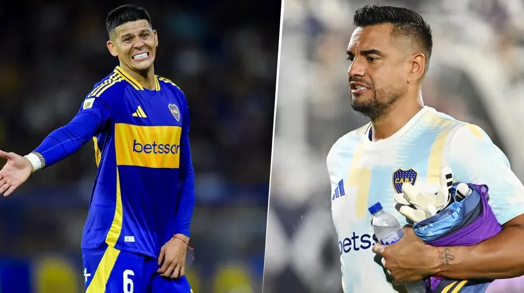 Rojo y Romero, dos de los referentes que se les termina el vínculo con Boca en 2025. (Getty)