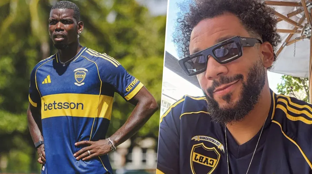 Pogba y Marcelo con la camiseta de Boca