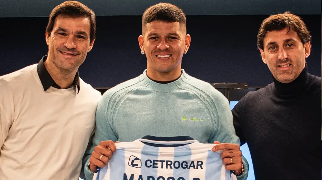 Marcos Rojo fue presentado en Racing (Racing Oficial)