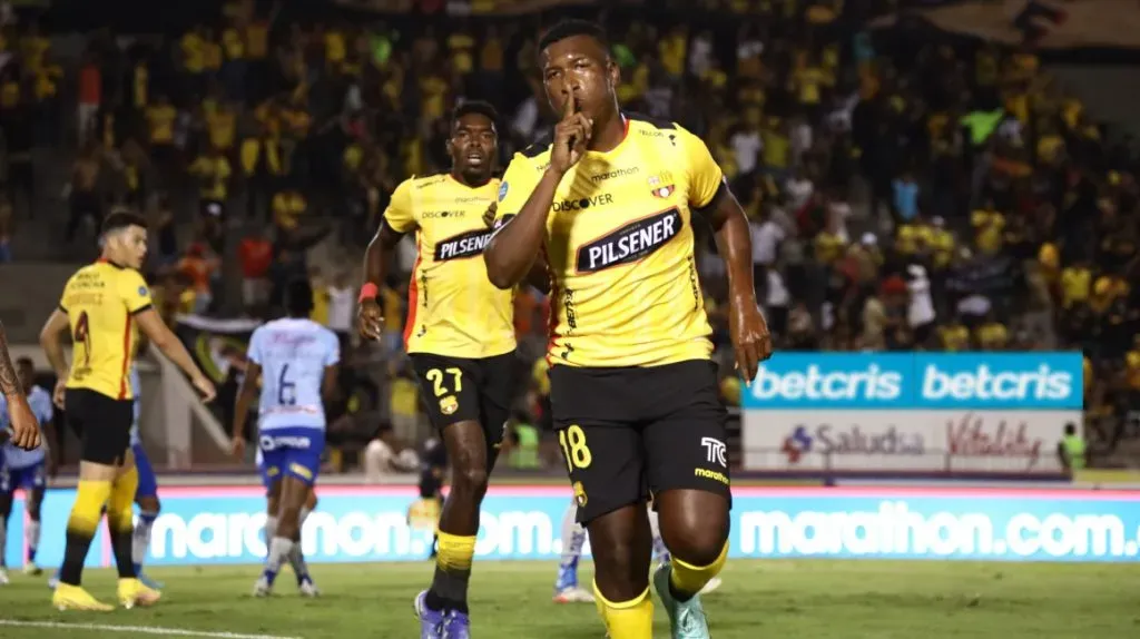 John Jairo Cifuentes celebrando uno de los goles con Barcelona SC. Foto: Getty.