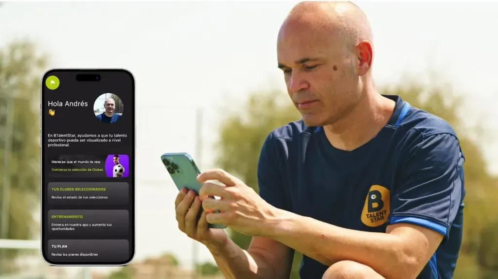 Iniesta se mostró interesado en la app para encontrar jugadores de fútbol