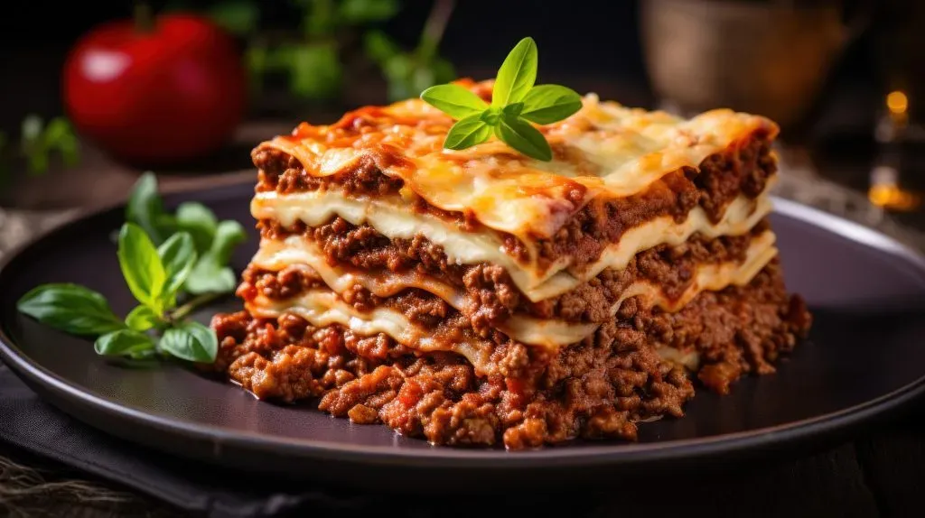 Traditional lasagna with rich Bolognese sauce – Imagen cedida.