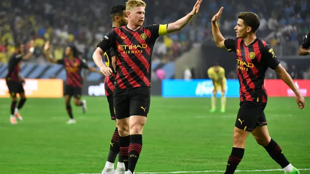 De Bruyne y Álvarez en Champions League. (Getty)