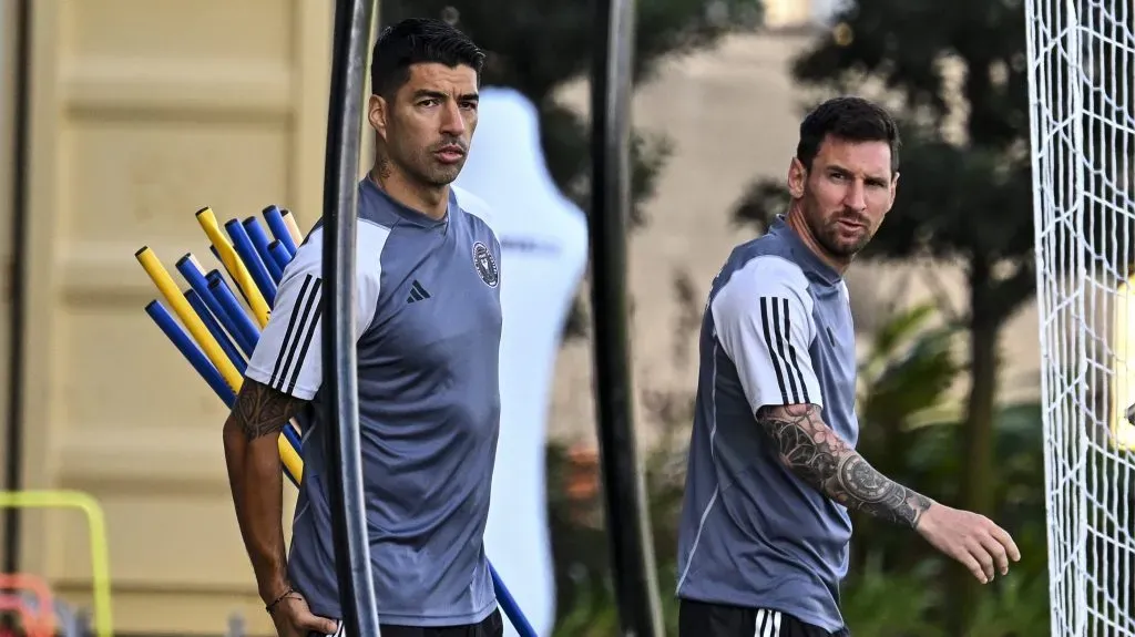 Luis Suárez y Lionel Messi, juntos en Inter Miami (Getty Images).