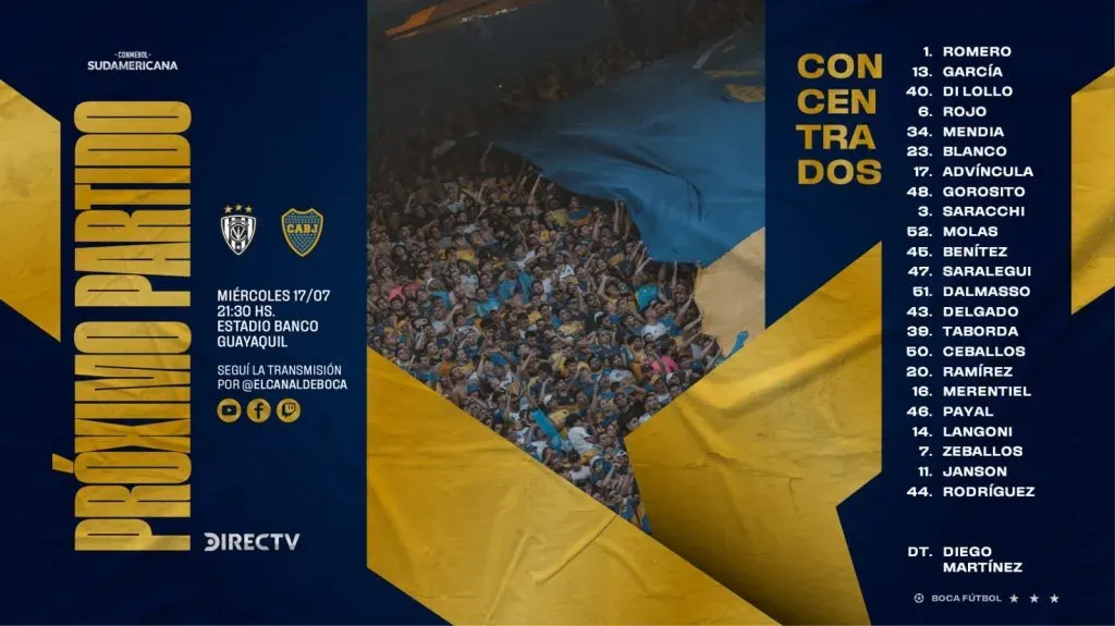 Los convocados de Boca (Prensa Boca)