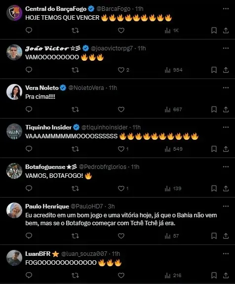 Torcida do Botafogo na expectativa para o duelo contra o Bahia pela Copa do Brasil.Foto: Reprodução X.