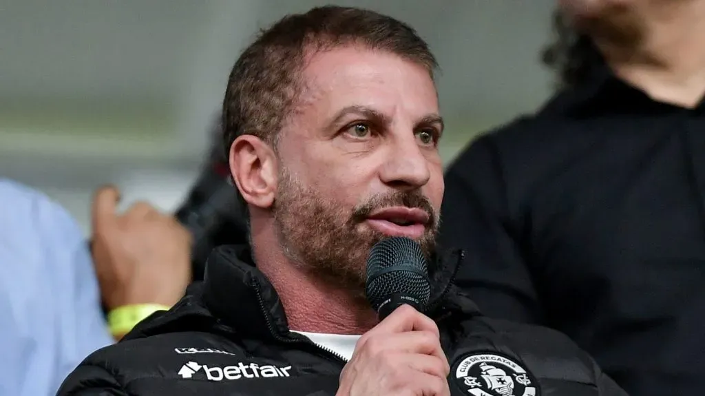 Pedrinho, presidente do Vasco, durante solenidade de sanção da lei do potencial construtivo da reforma do estádio de São Januário, no dia 03/07/2024.