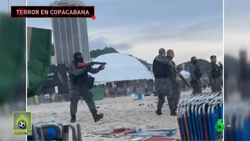 La policía reprimió a hinchas de Boca en Río.