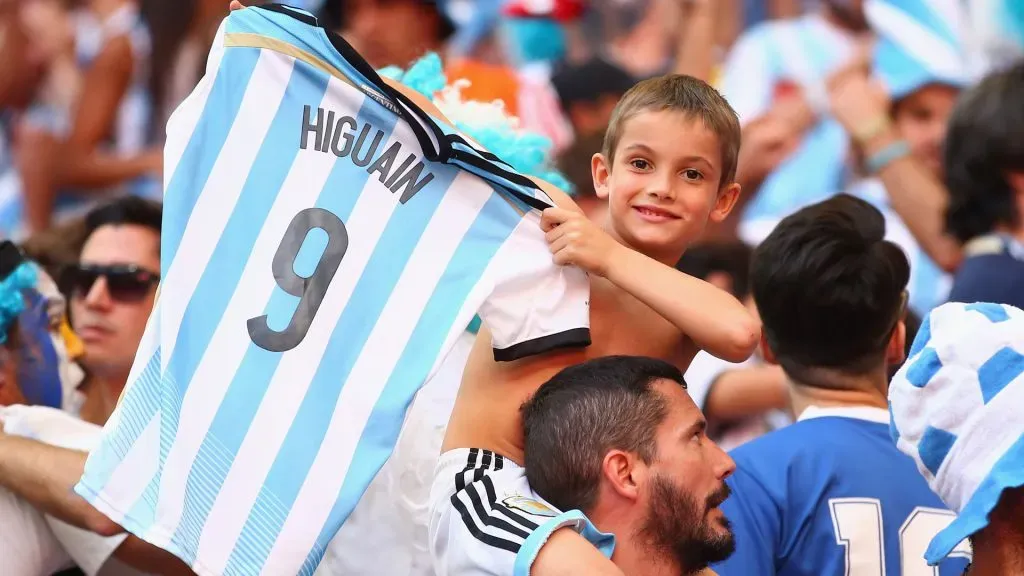 La camiseta 9 de Argentina que durante tanto tiempo supo utilizar (Getty Images)