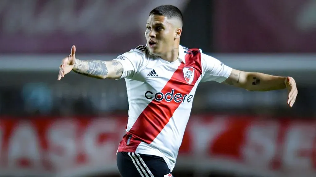 Juan Fernando Quintero en acción con River. (Foto: Getty)