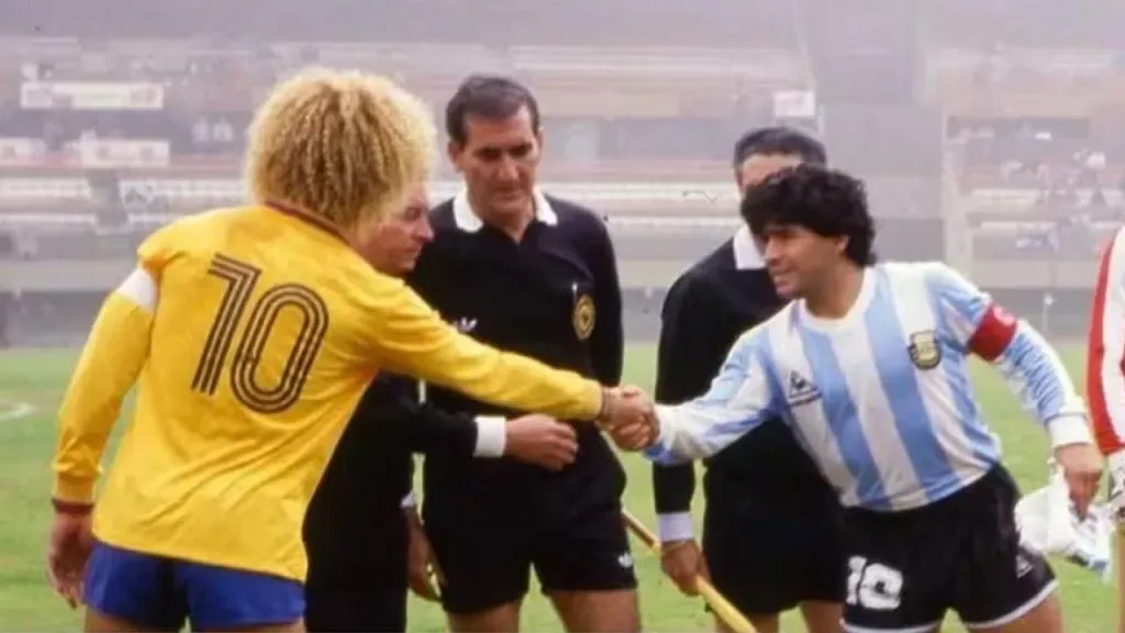 La imagen plasmada en la camiseta de Valderrama.