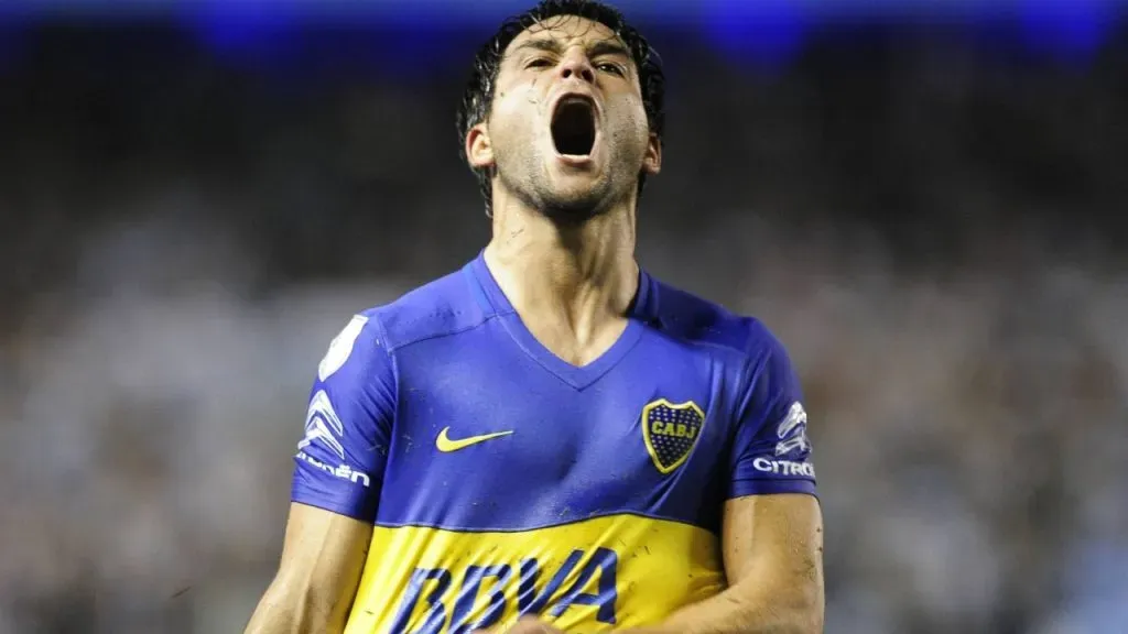 El grito de gol de Lodeiro jugando para Boca en 2016 (IMAGO / Photogamma).