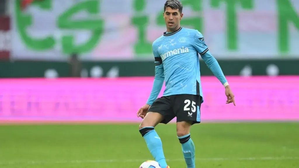Exequiel Palacios acumula 5 goles en 22 partidos con el Bayer Leverkusen en la temporada. Getty Images.