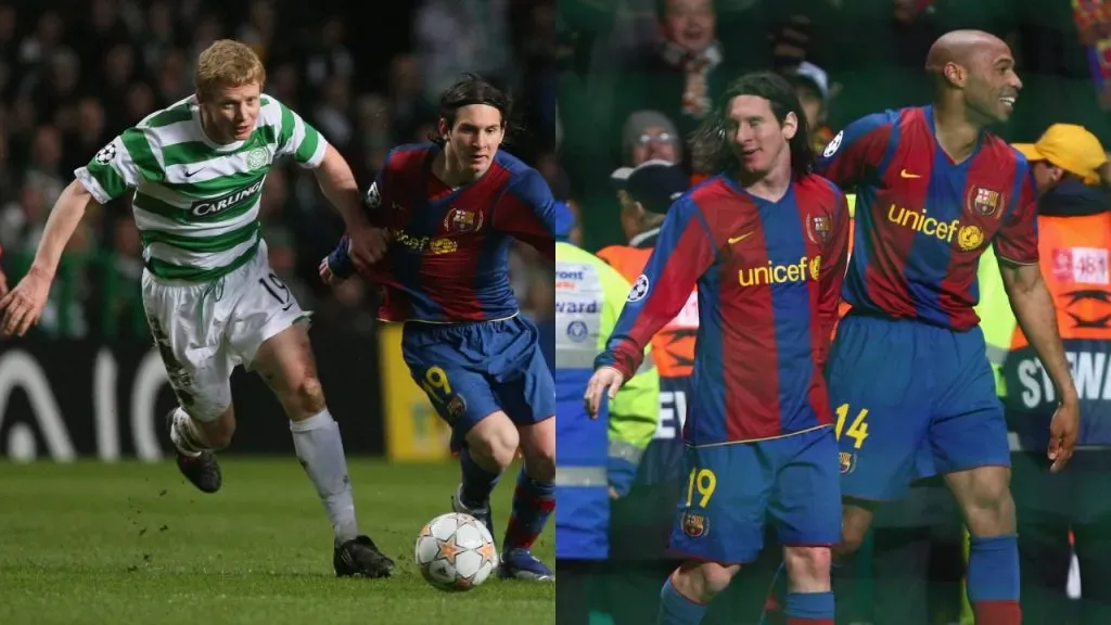 Messi, jugando aquel partido ante Celtic en febrero de 2008 (Getty Images).