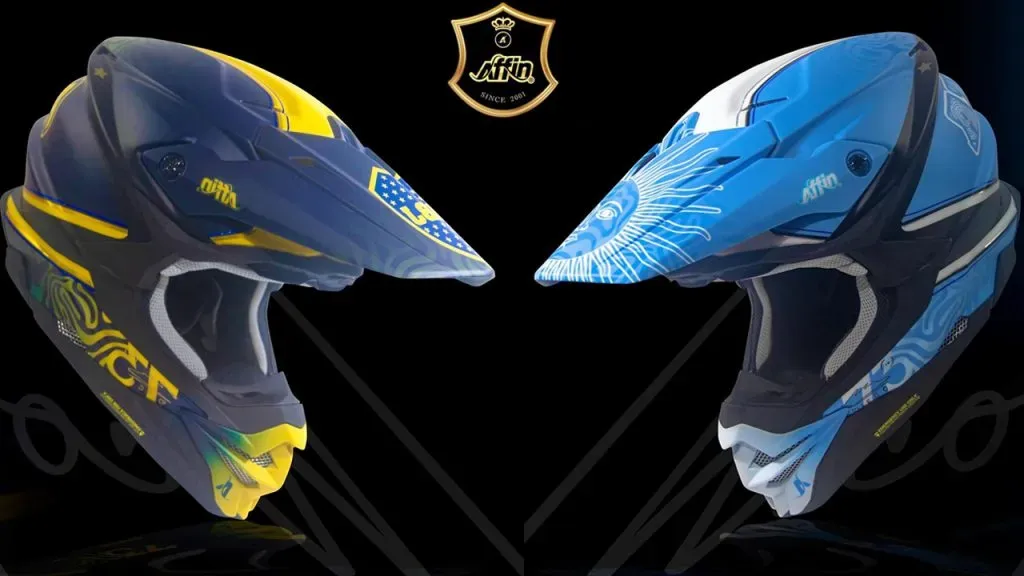 Los cascos, diseñados por Nico Affin, que llevó a Dakar 2024.
