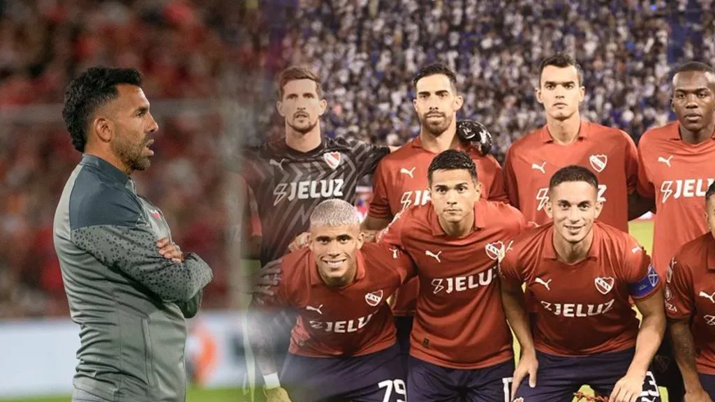 Tevez y el plantel de Independiente
