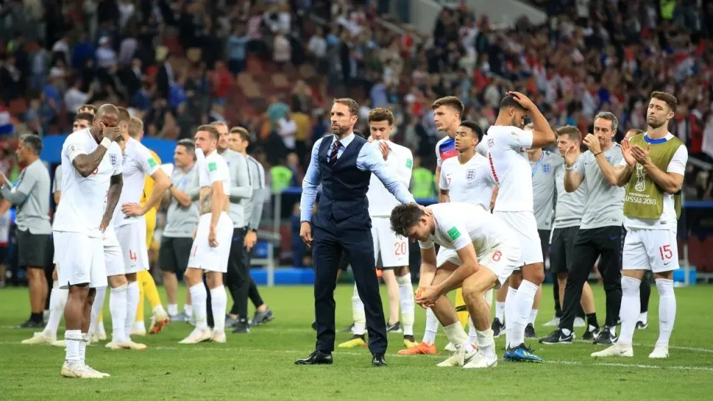 El dolor de la Selección de Inglaterra tras perder ante Croacia en Rusia 2018 (IMAGO / PA Images).
