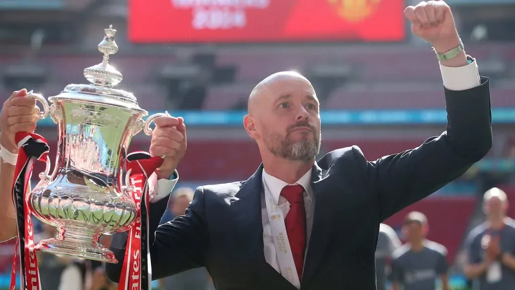 Erik ten Hag campeón de la FA Cup como entrenador del Manchester United.