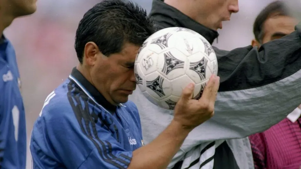 Diego Armando Maradona en el Mundial de Estados Unidos 1994.