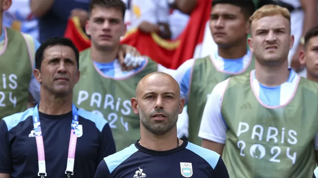 Javier Mascherano durante el partido entre Argentina e Irak.(Foto: Getty).