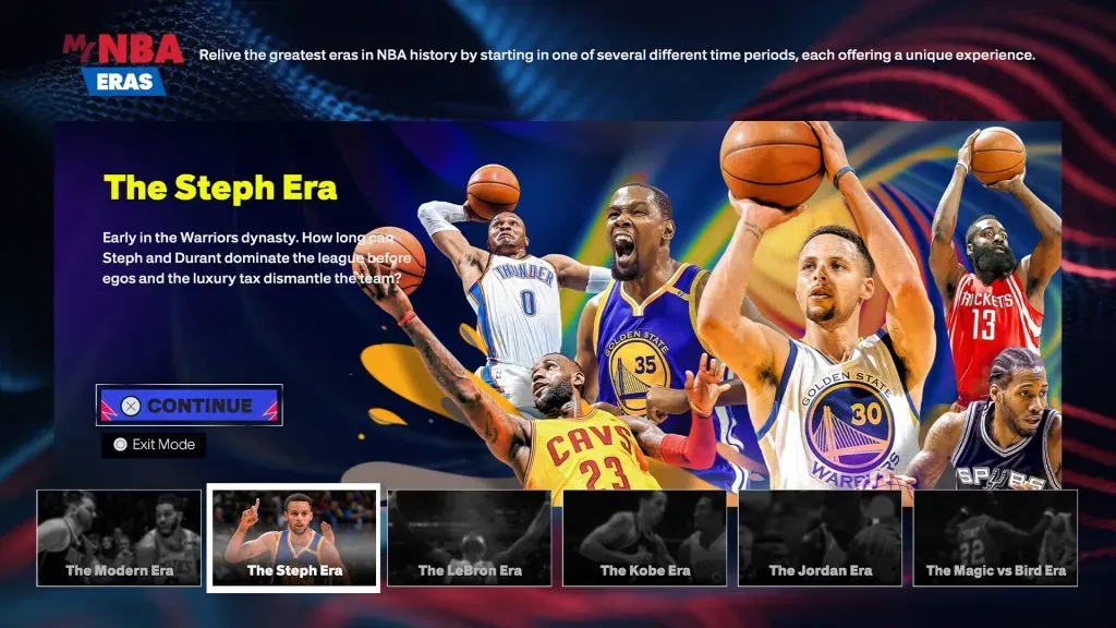 Stephen Curry tendrá su propia era en el NBA 2K25, como Jordan, Magic, Bird, Kobe y LeBron.