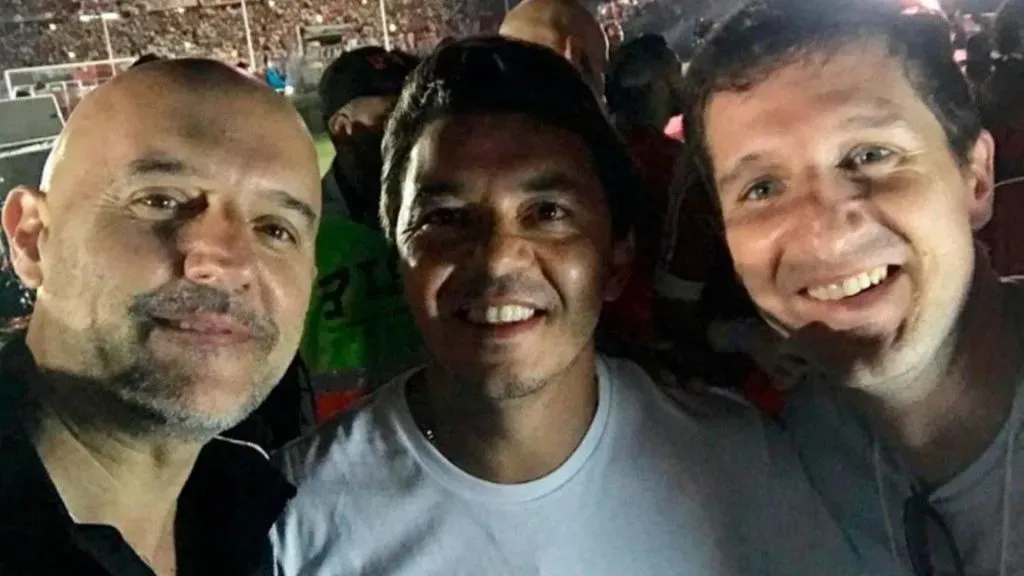 El “Pelado” en un festejo junto a Marcelo Gallardo (Instagram)