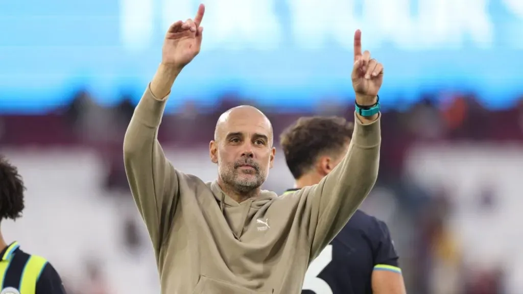 Pep Guardiola, en el partido ante West Ham por la Premier League 2024-25 (IMAGO / Paul Marriott).