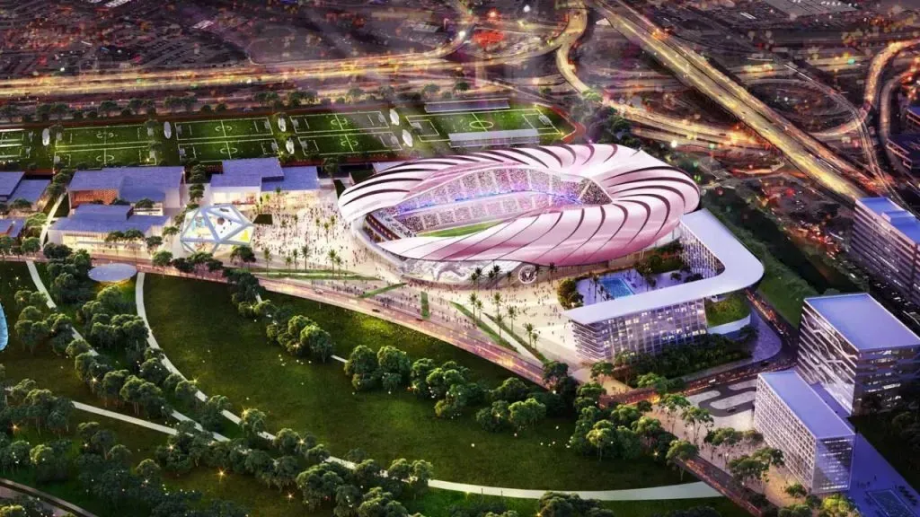 El concepto del nuevo estadio de Inter Miami que se estrenará en 2026.