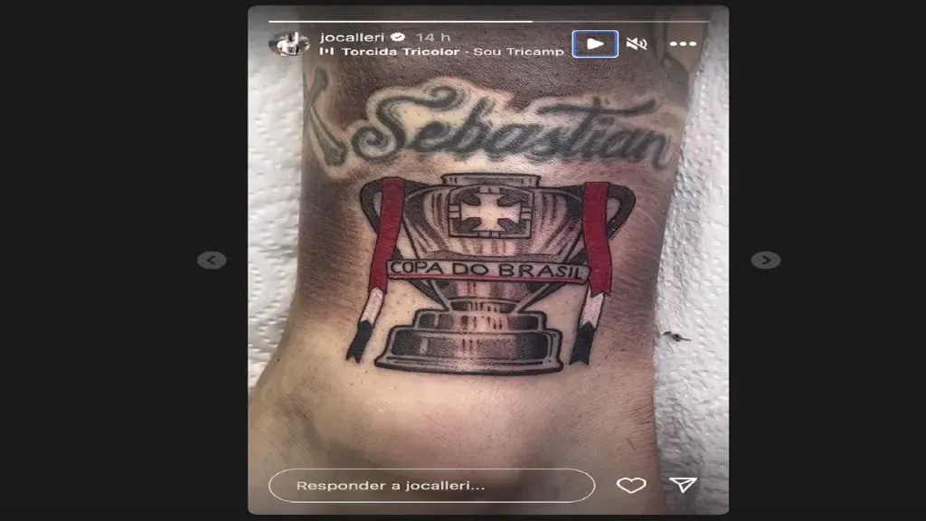 Foto: Reprodução / Instagram – Tatuagem de Calleri