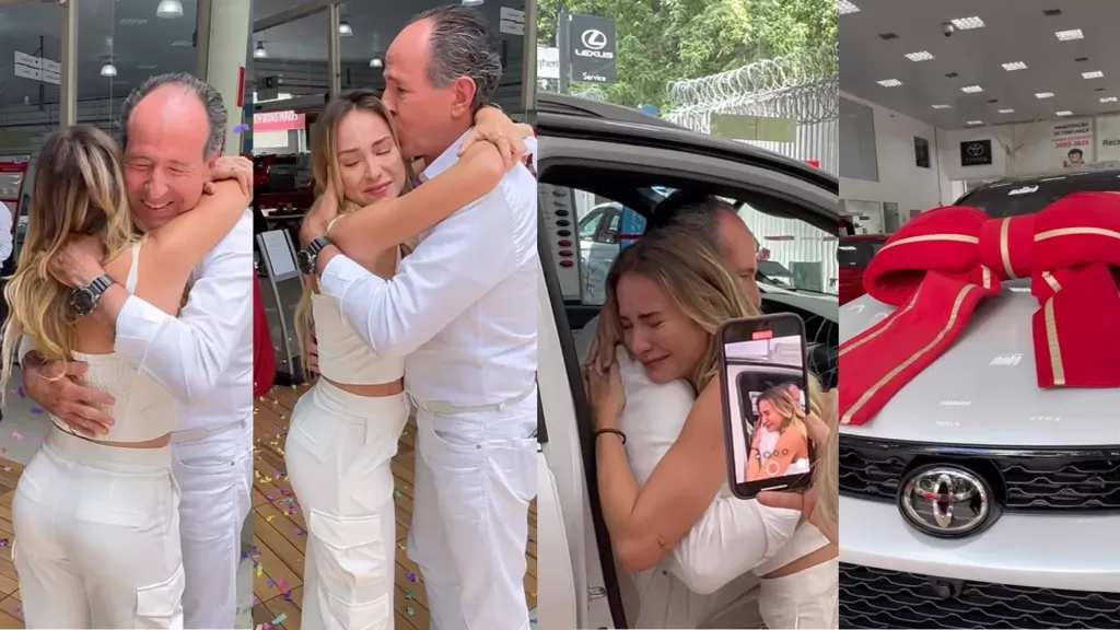 Gabi Martins presenteia o pai com carro. Reprodução/Instagram