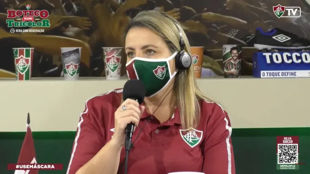 Foto: Reprodução/FluTV – Emily Gonçalves, psicóloga do Fluminense