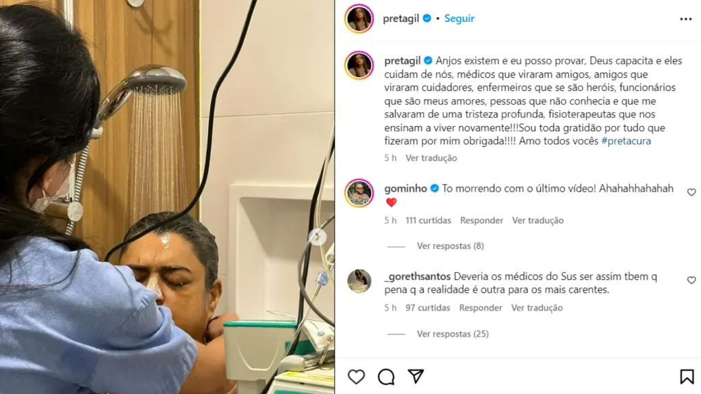 Preta Gil faz declaração em seu Instagram. Reprodução/Instagram
