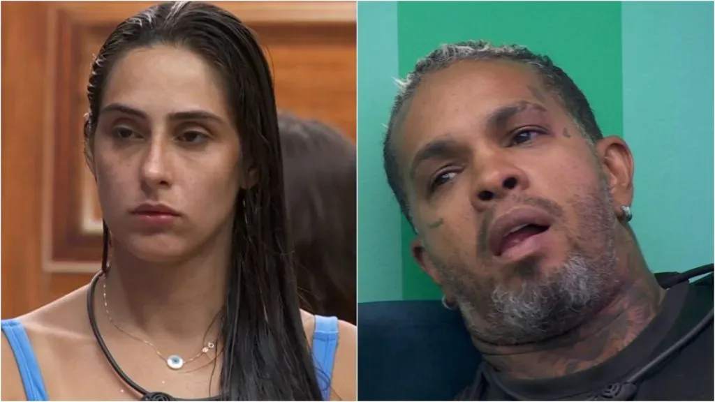 Foto 1: Deniziane à (esquerda) – Foto 2:  Rodriguinho à (direita) – Reprodução/ Rede Globo