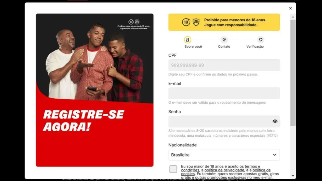 É muito rápido e fácil criar uma conta na KTO