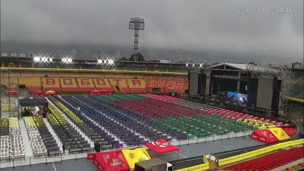 Estadio El Campín prestado para conciertos – Tomada de Youtube