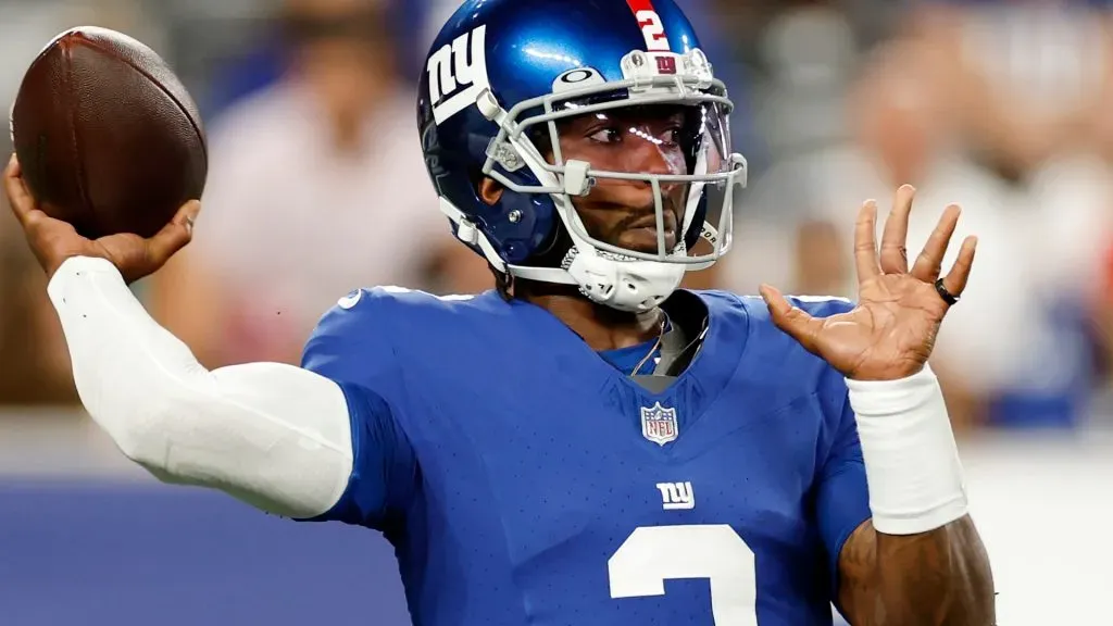 Taylor throwing during the preseason (Sarah Stier/Getty Images)