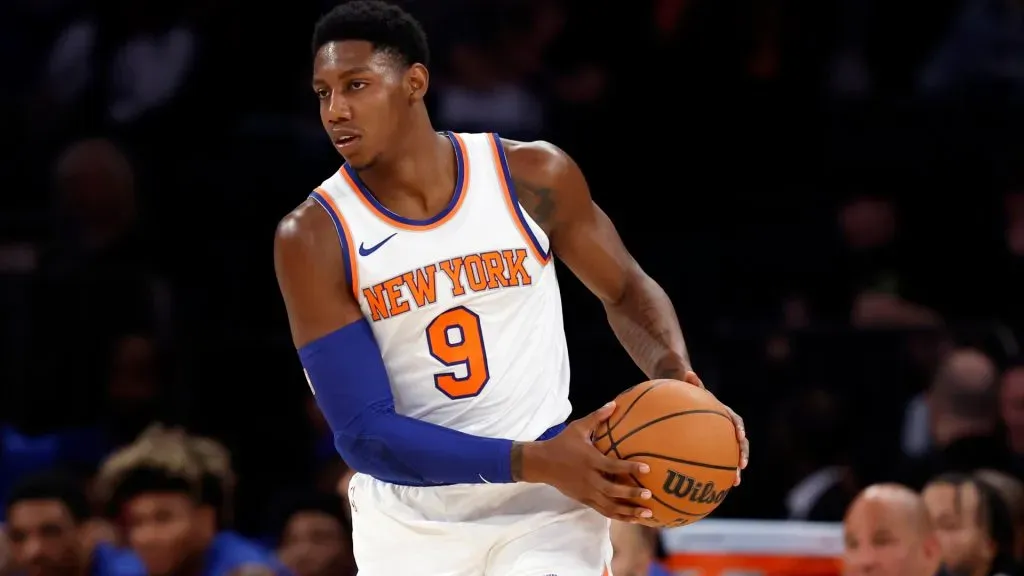 RJ Barrett #9 of the New York Knicks-Sarah Stier/Getty Images