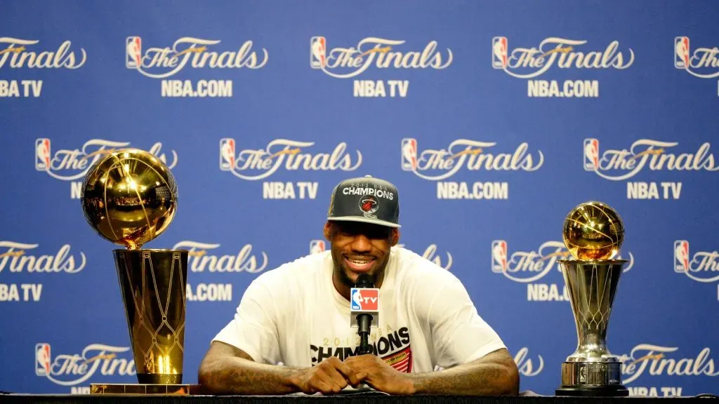 LeBron James after winning the 2012 NBA Finals with the Heat.