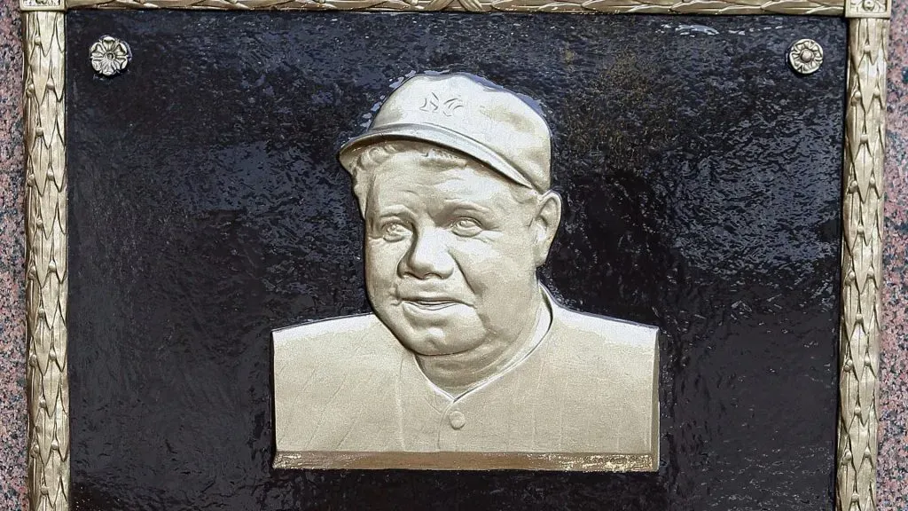 The plaque of Babe Ruth is seen in Monument Park at Yankee Stadium prior to game between the New York Yankees and the Chicago White Sox on May 2, 2010 in the Bronx borough of New York City. The Yankees defeated the White Sox 12-3.