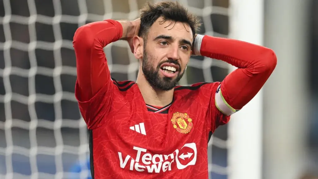 Bruno Fernandes of Manchester United during a game as a starter with the squad, he played several European and domestic games with the team this year.
