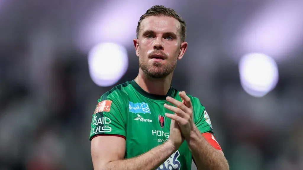 Jordan Henderson reacts after the Saudi Pro League match between Al-Ettifaq and Al-Ittihad at Al Ettifaq Stadium on November 24, 2023 in Al Dammam, Saudi Arabia.