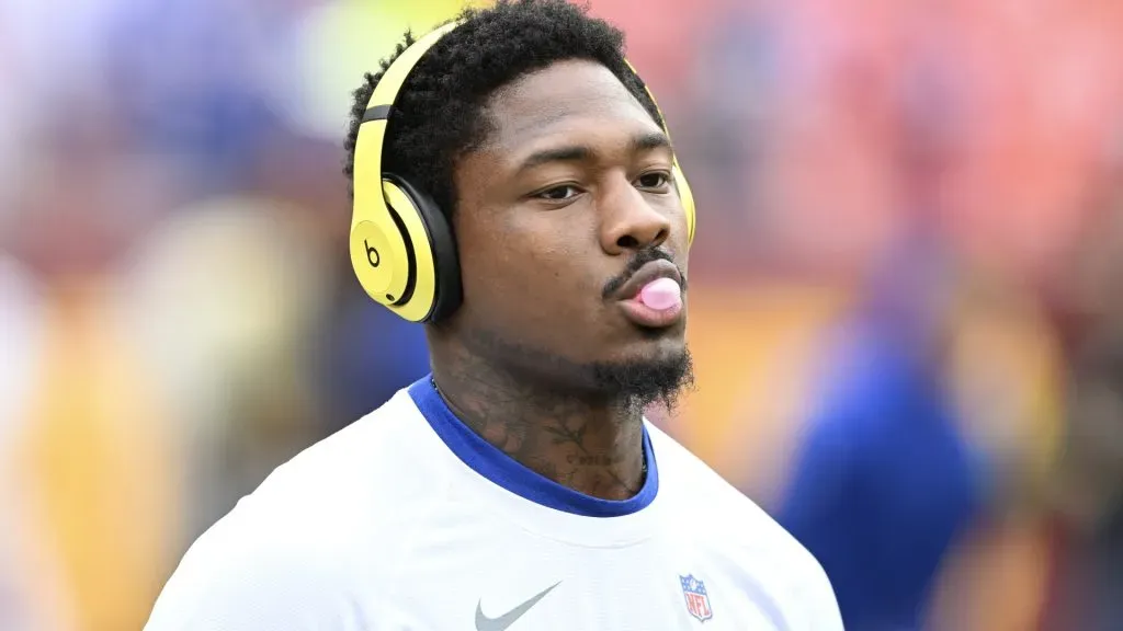 Stefon Diggs of the Buffalo Bills prepares before a game.