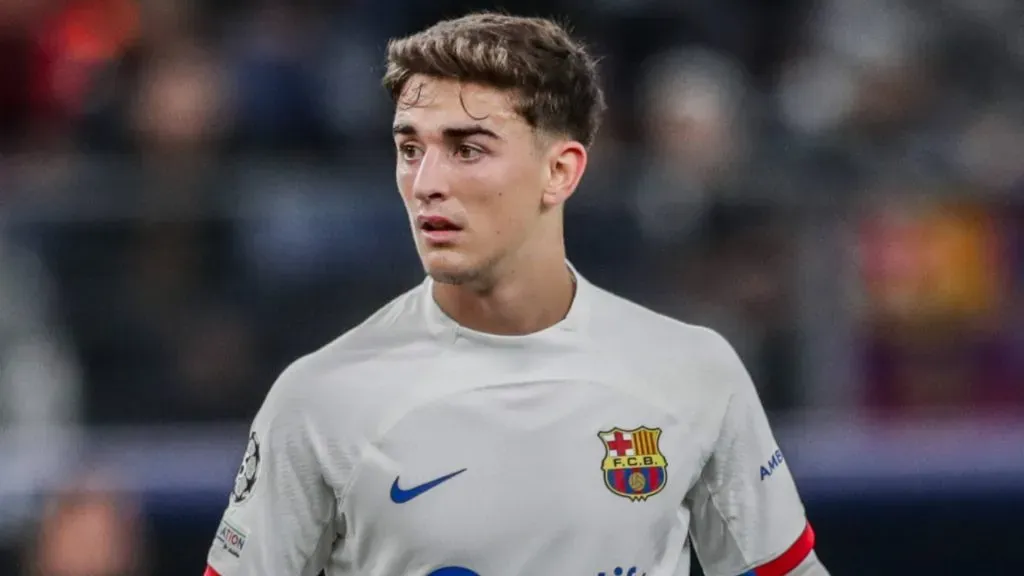 Gavi in action for Barcelona.