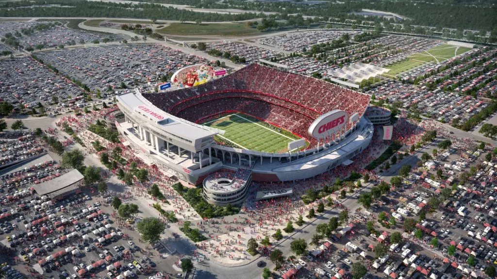 Render of Arrowhead Stadium after the planned renovations