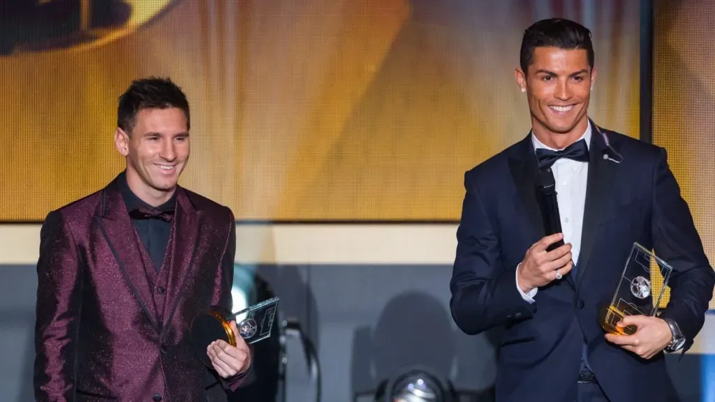 Lionel Messi and Cristiano Ronaldo during the FIFA Ballon d’Or Gala 2014